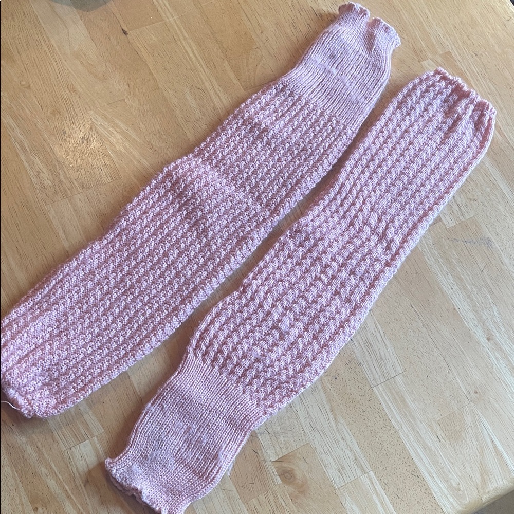 Pink Knit Leg Warmers